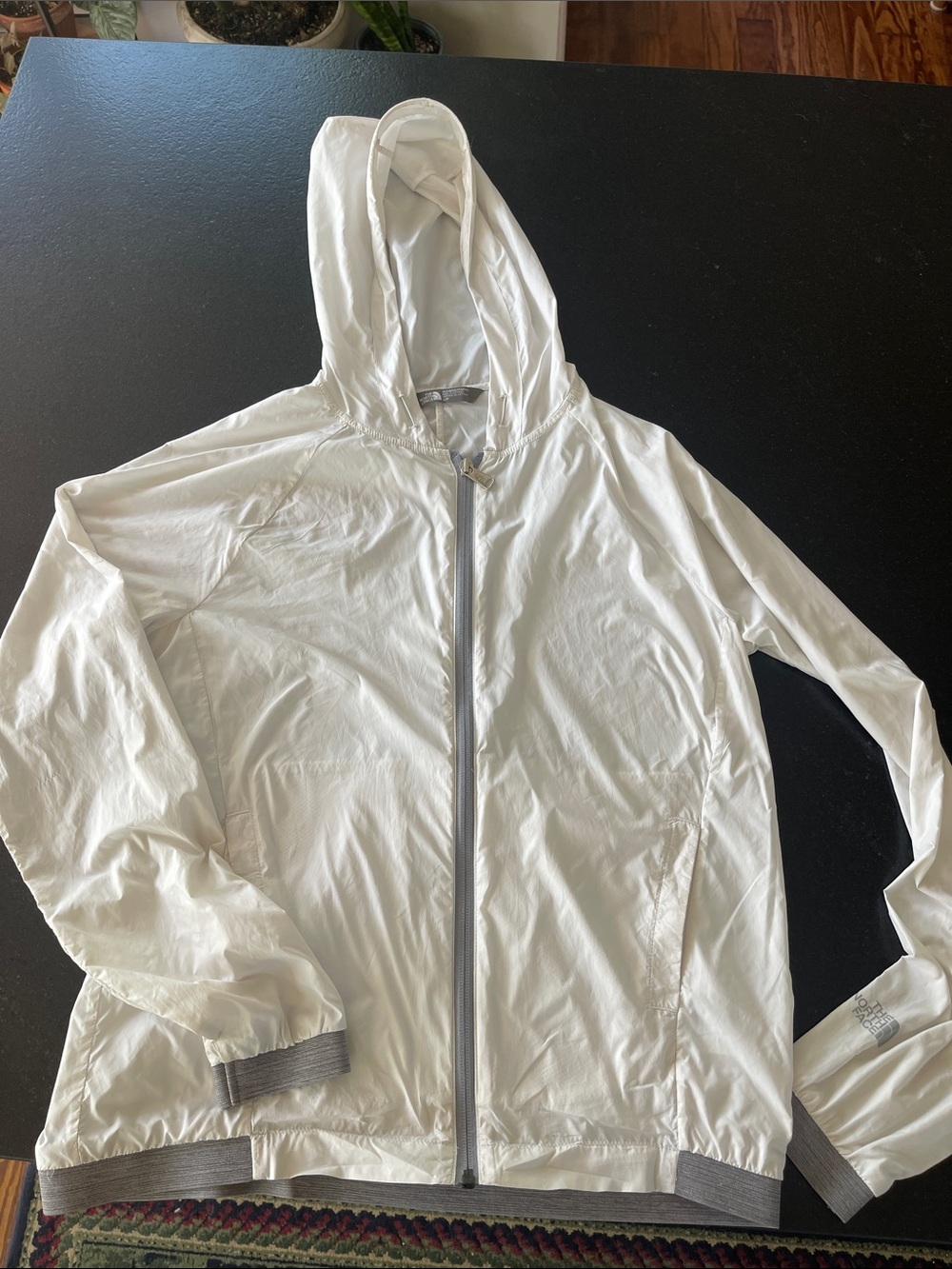 Lightweight White Hooded Windbreaker - Women